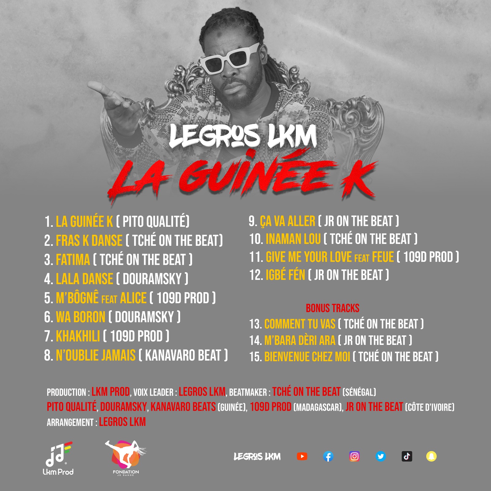 Legros LKM - La Guinée K (trackliste)